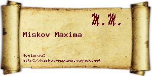 Miskov Maxima névjegykártya